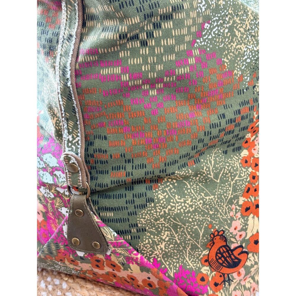 Vintage III Parcel Loop NYC XL Canvas Duffel Weekender Bag Woodland Floral - Picture 4 of 12